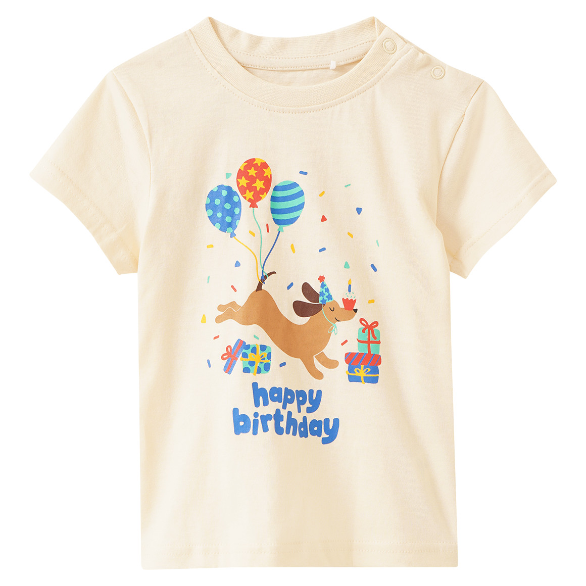 Baby T-Shirt mit Geburtstags-Motiv von Topomini