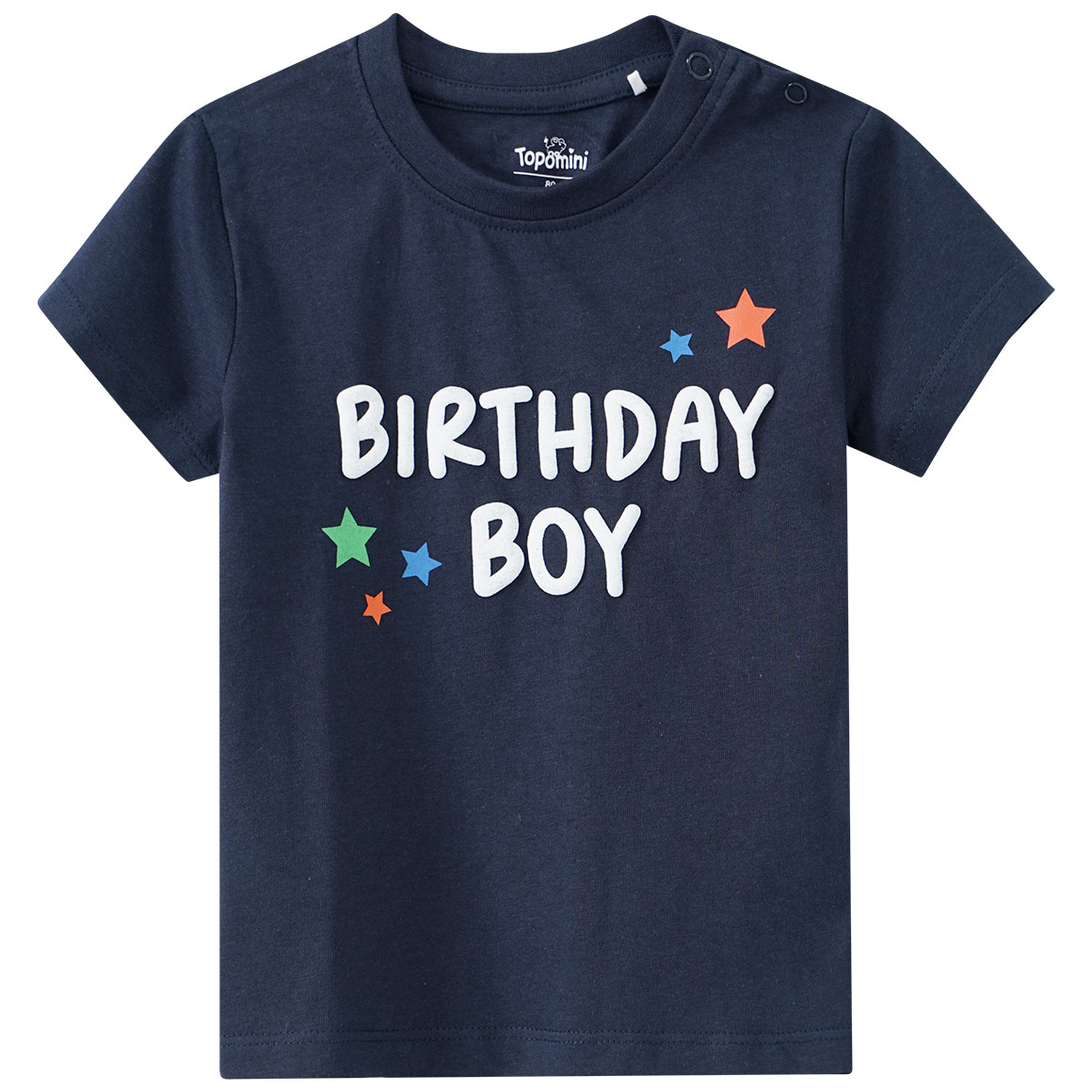 Baby T-Shirt mit Geburtstags-Schriftzug von Topomini
