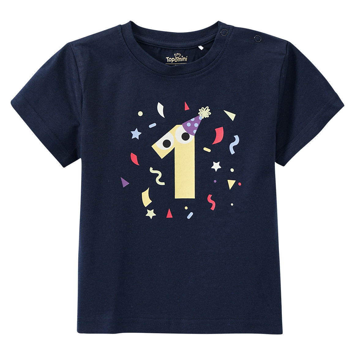 Baby T-Shirt mit Geburtstagszahl 1 von Topomini