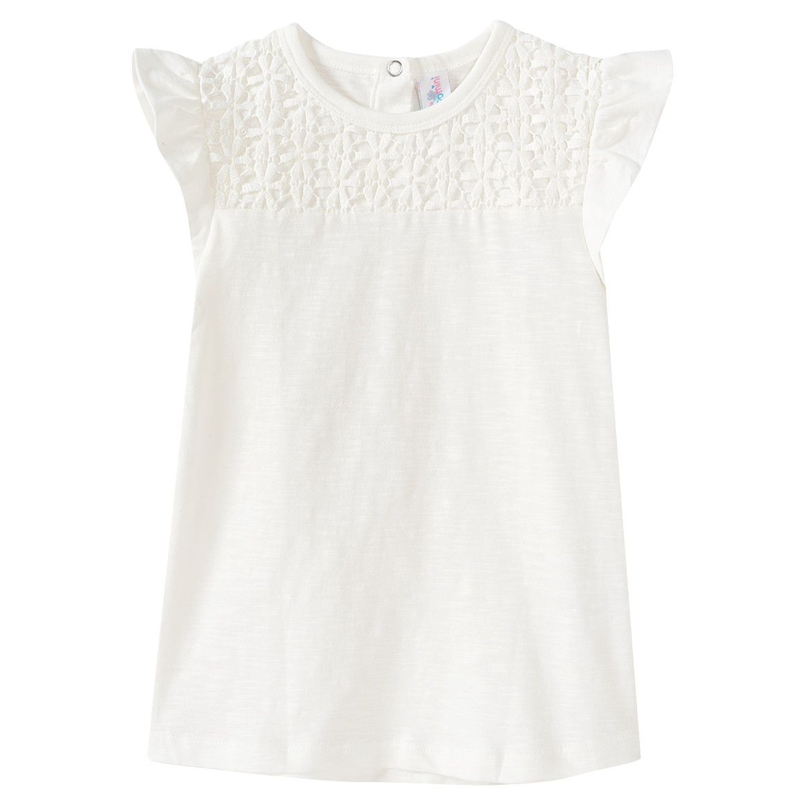 Baby T-Shirt mit Häkelspitze von Topomini