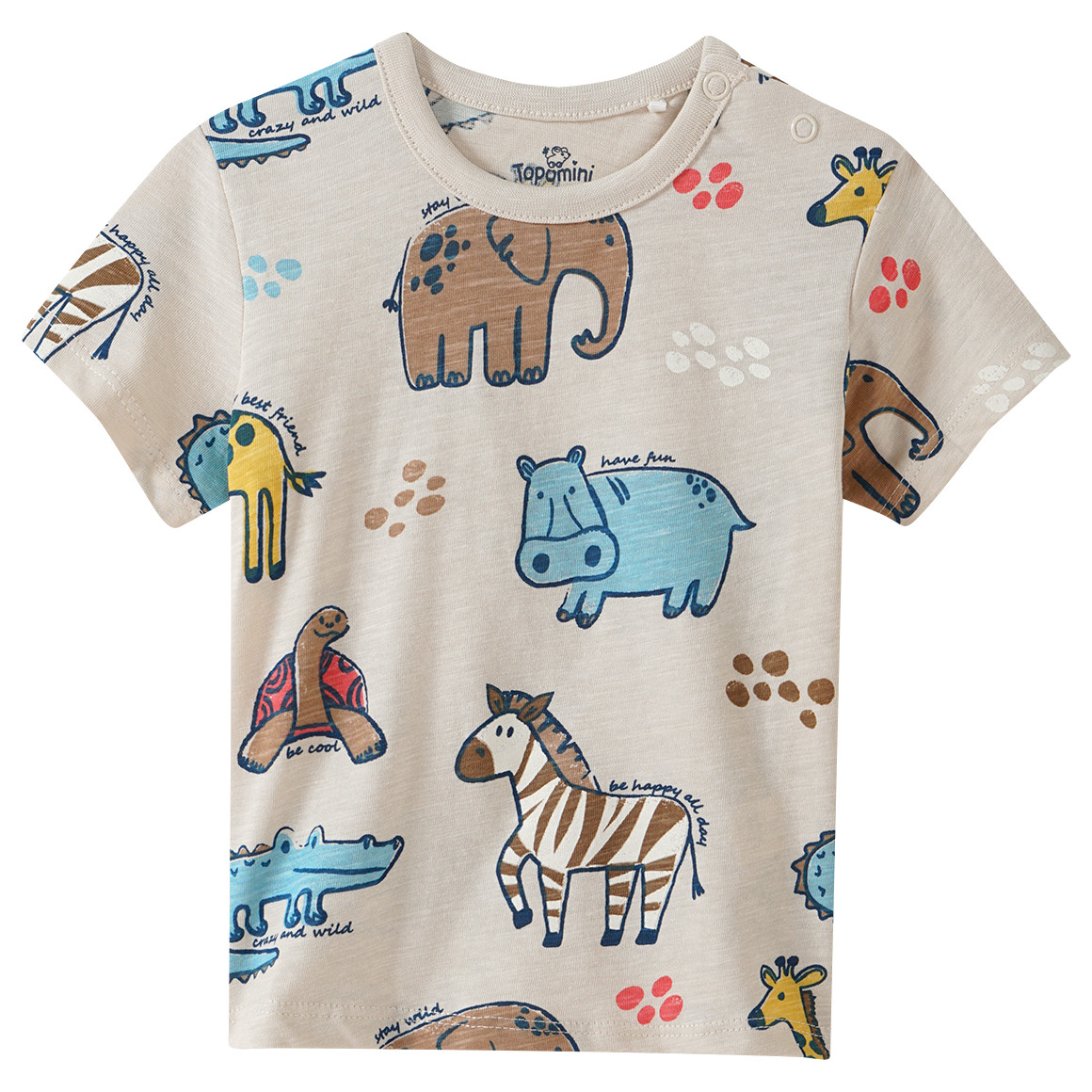 Baby T-Shirt mit Safari-Motiven Baby T-Shirt mit Safari-Motiven von Topomini
