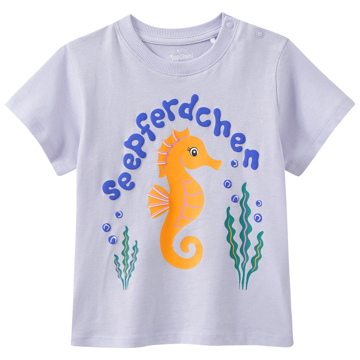Baby T-Shirt mit Seepferdchen-Motiv von Topomini