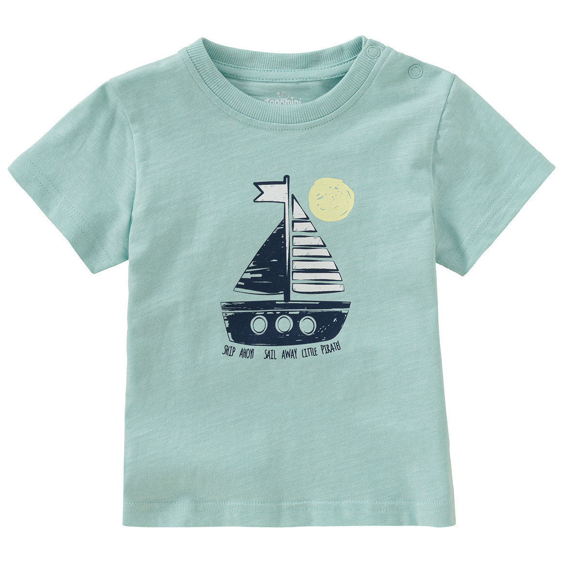 Baby T-Shirt mit Segelboot-Print von Topomini