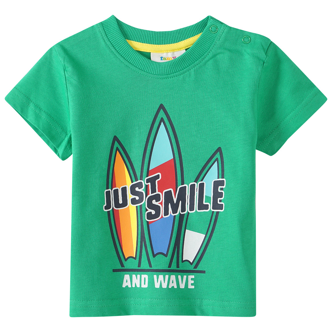 Baby T-Shirt mit Surfbrett-Print von Topomini