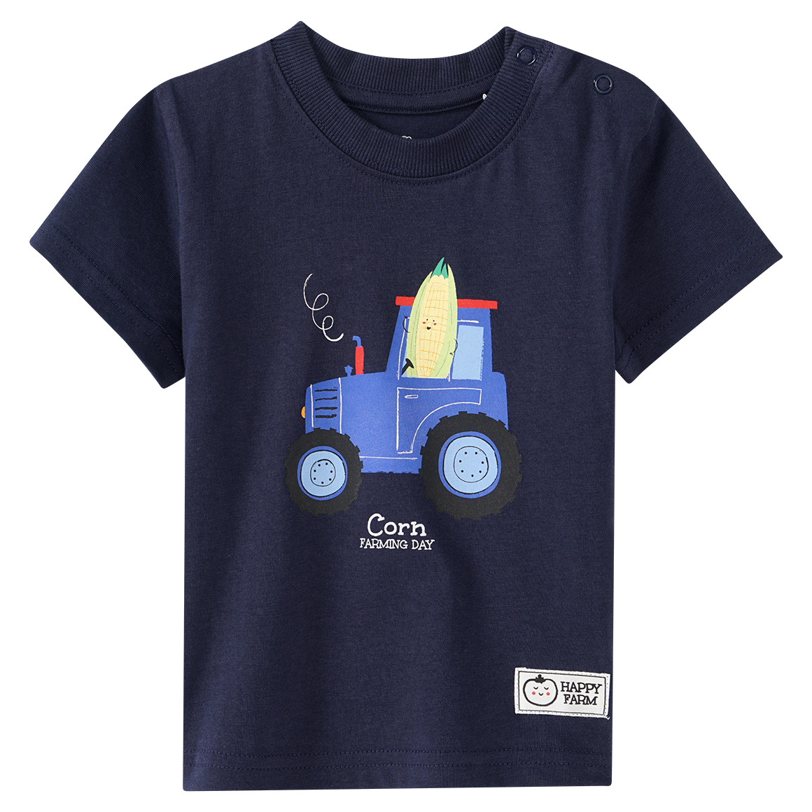 Baby T-Shirt mit Traktor-Print von Topomini