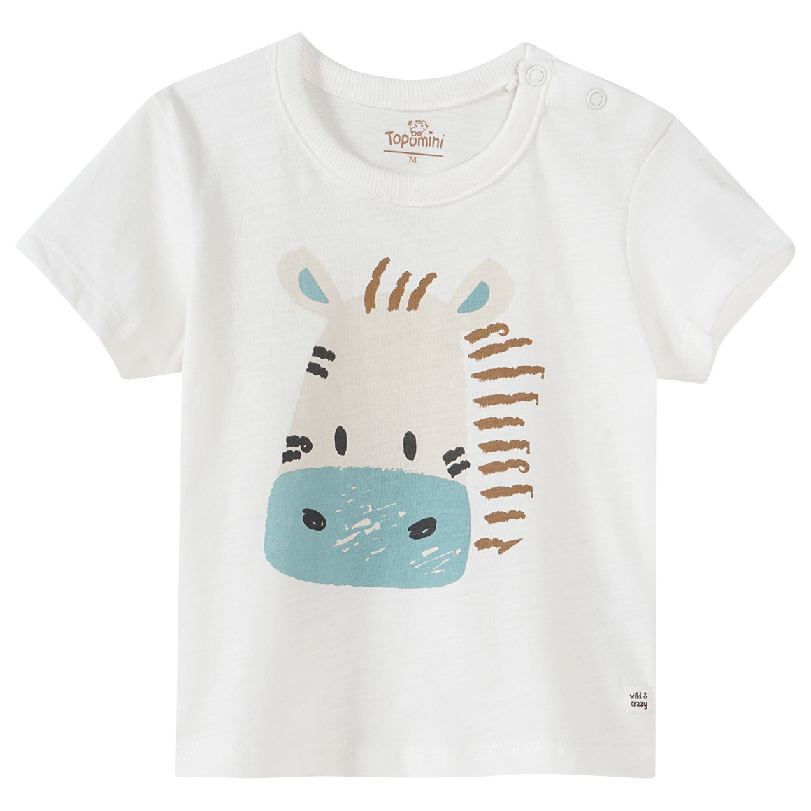 Baby T-Shirt mit Zebra-Print von Topomini