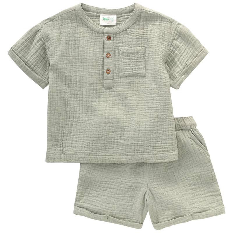 Baby T-Shirt und Shorts aus Musselin von Topomini