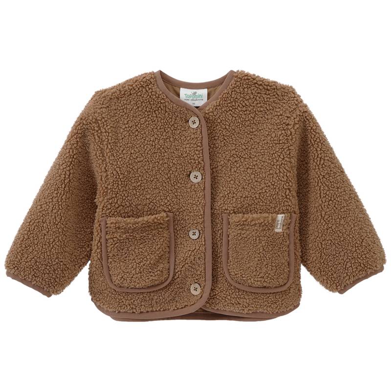 Baby Teddyjacke mit Knopfleiste von Topomini