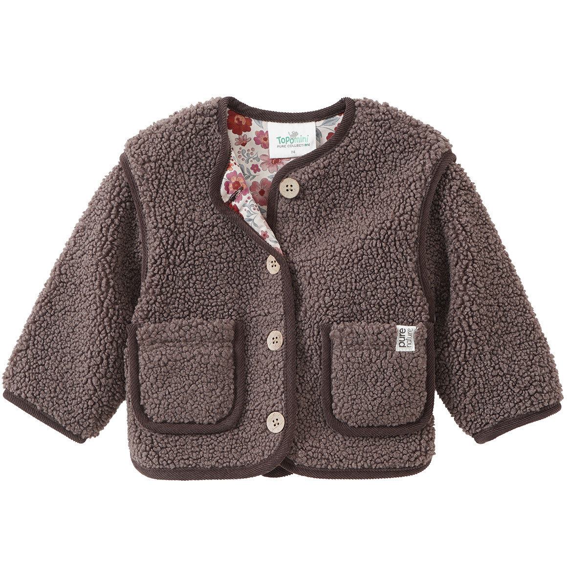 Baby Teddyjacke mit abnehmbaren Ärmeln von Topomini