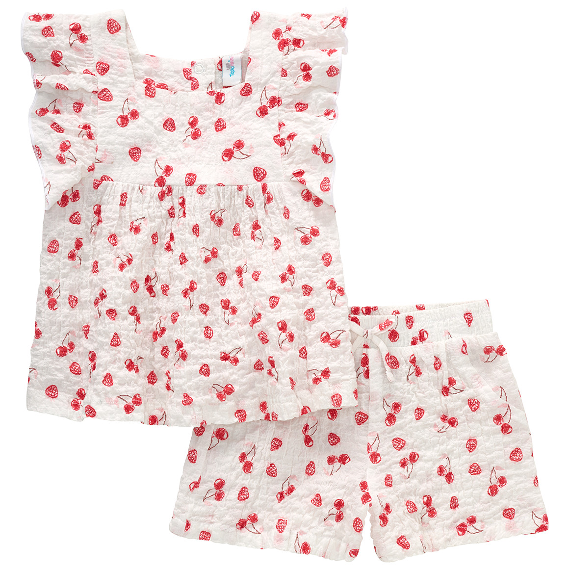 Baby Top und Shorts mit Kirschen allover Baby Top und Shorts mit Kirschen allover von Topomini