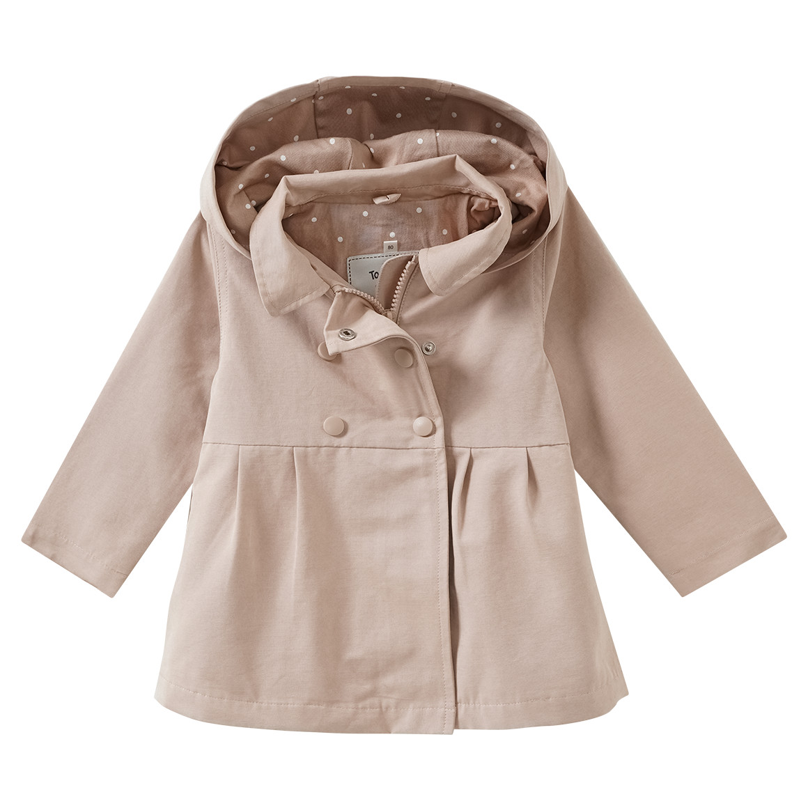 Baby Trenchcoat mit abnehmbarer Kapuze von Topomini