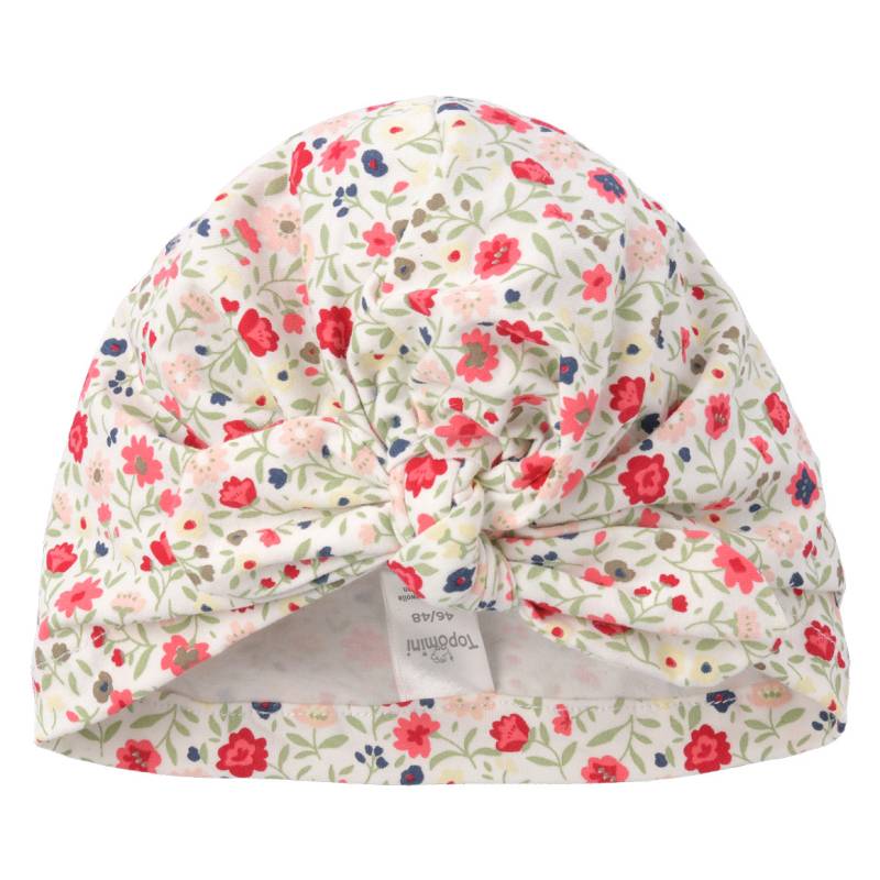 Baby Turban-Mütze mit Blumen-Allover von Topomini