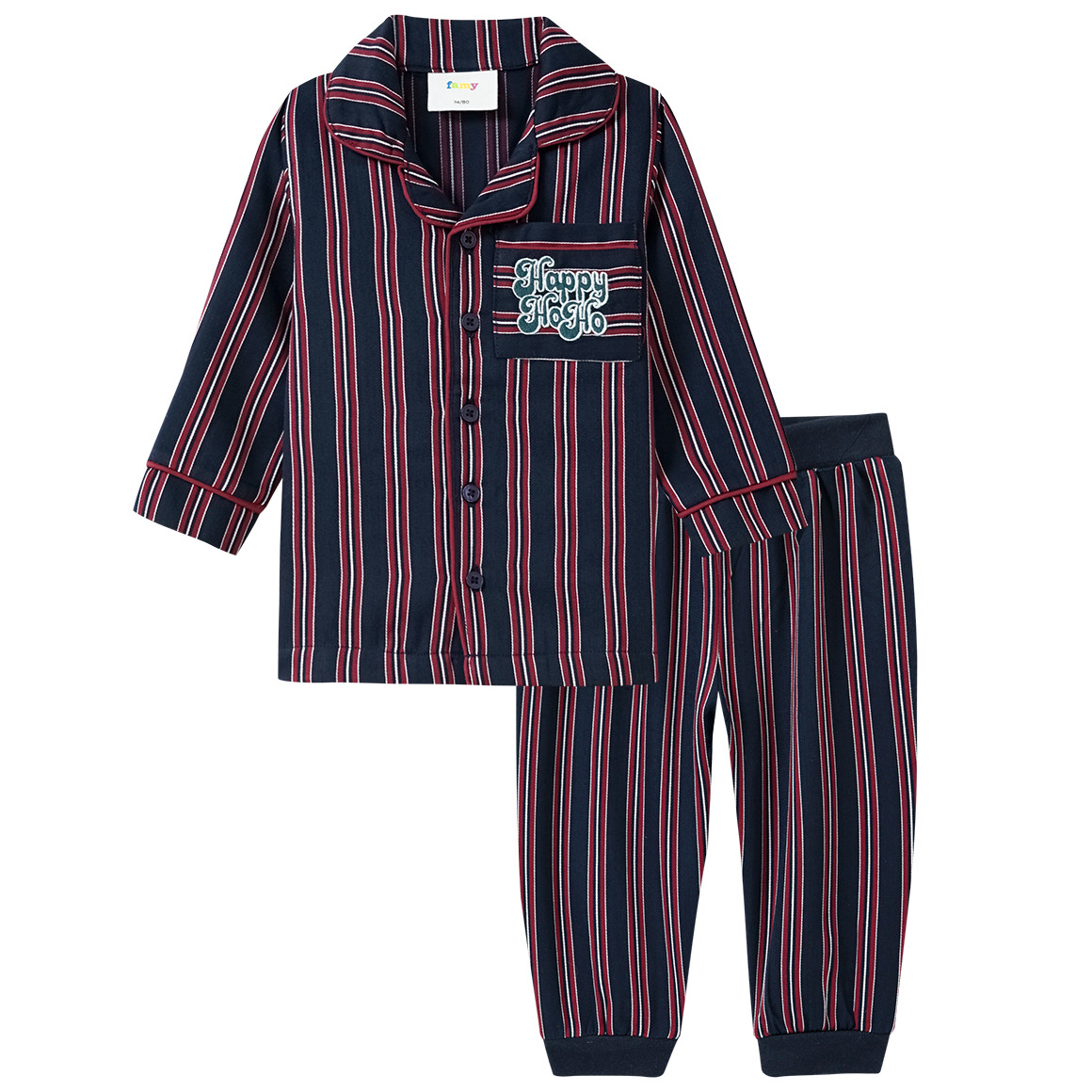 Baby Weihnachtsschlafanzug mit Streifen Baby Weihnachtsschlafanzug mit Streifen von Topomini