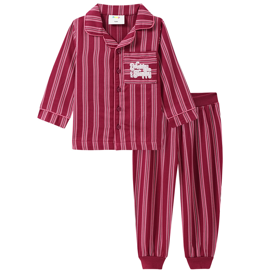 Baby Weihnachtsschlafanzug mit Streifen Baby Weihnachtsschlafanzug mit Streifen von Topomini