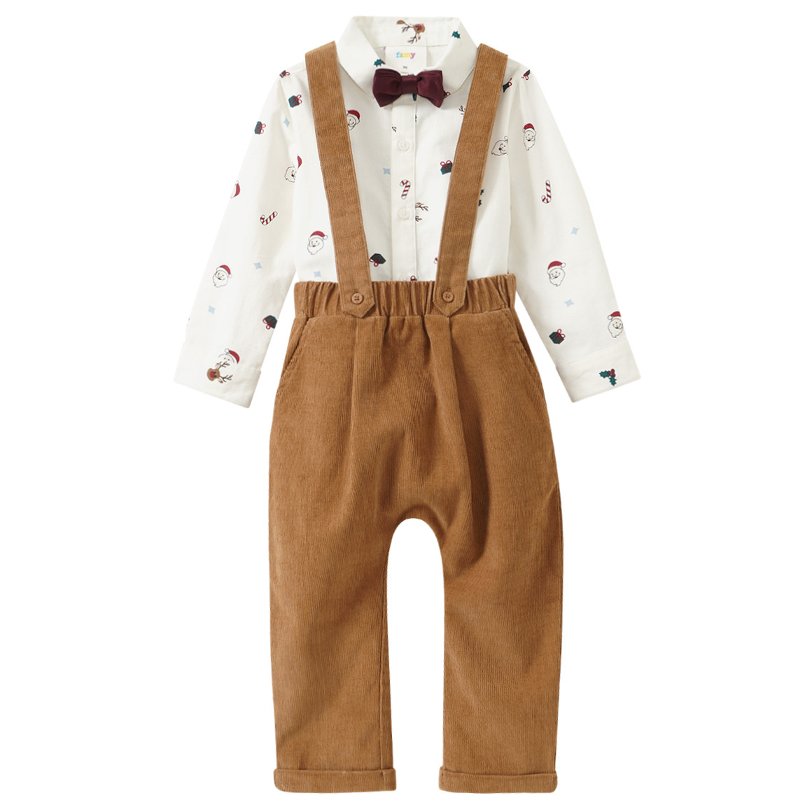 Baby Weihnachtsset mit Hemdbody und Cordhose von Topomini