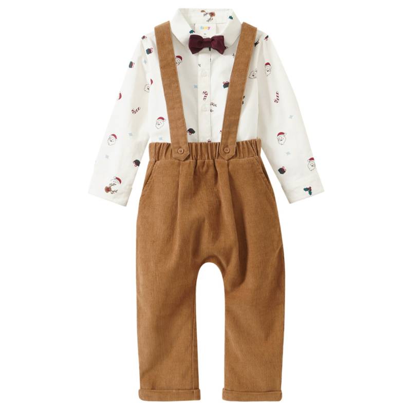 Baby Weihnachtsset mit Hemdbody und Cordhose Baby Weihnachtsset mit Hemdbody und Cordhose von Topomini