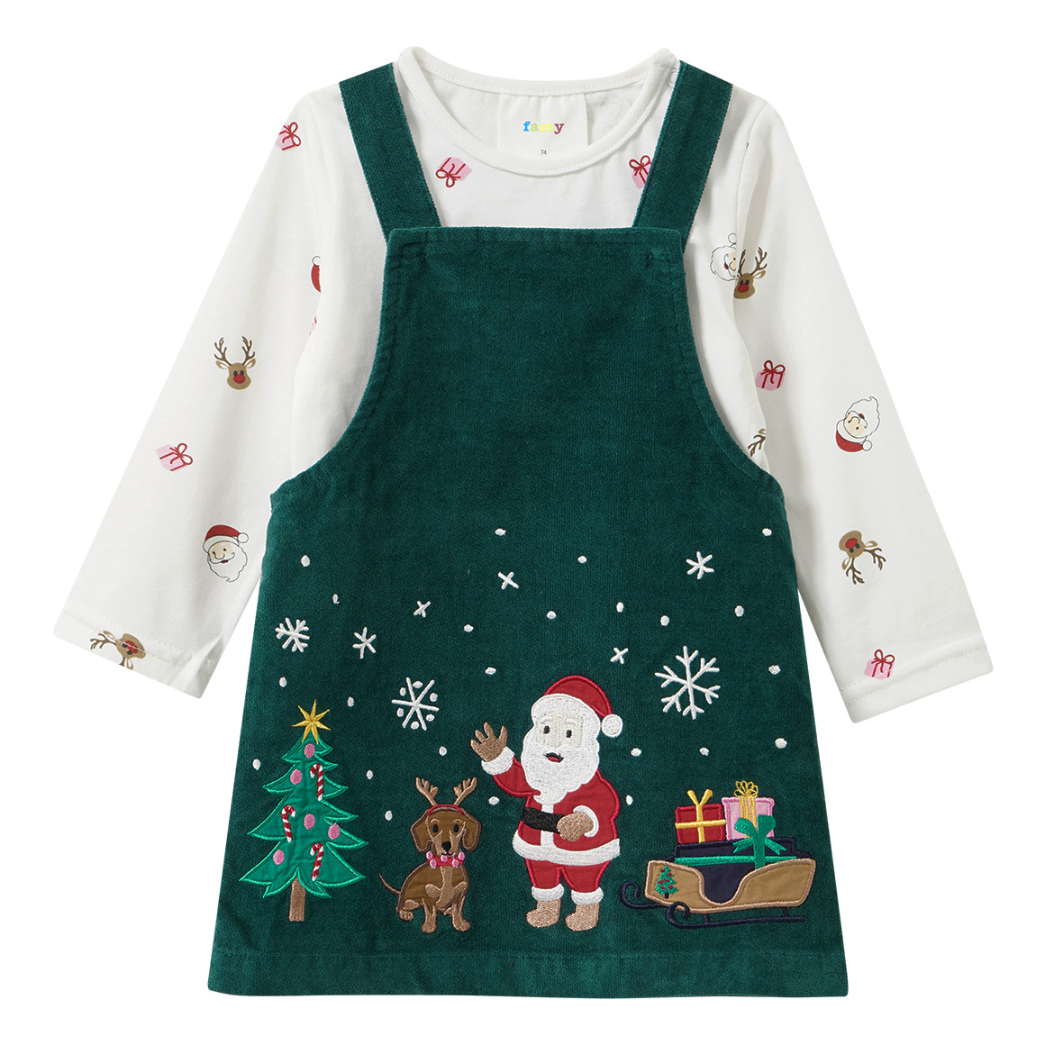 Baby Weihnachtsset mit Kleid und Shirt von Topomini