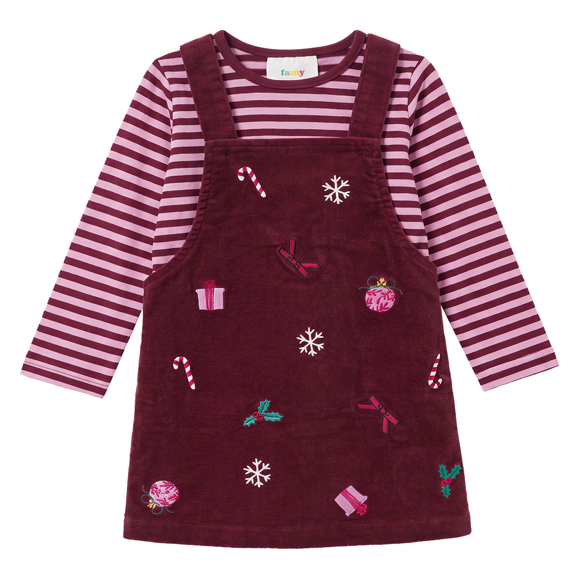 Baby Weihnachtsset mit Kleid und Shirt von Topomini