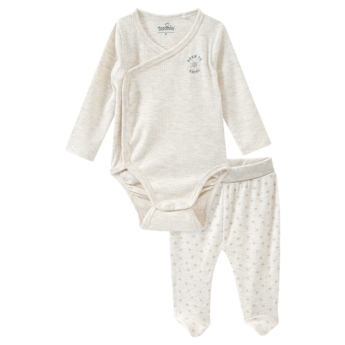 Baby Wickelbody und Leggings mit Fuß im Set Baby Wickelbody und Leggings mit Fuß im Set von Topomini