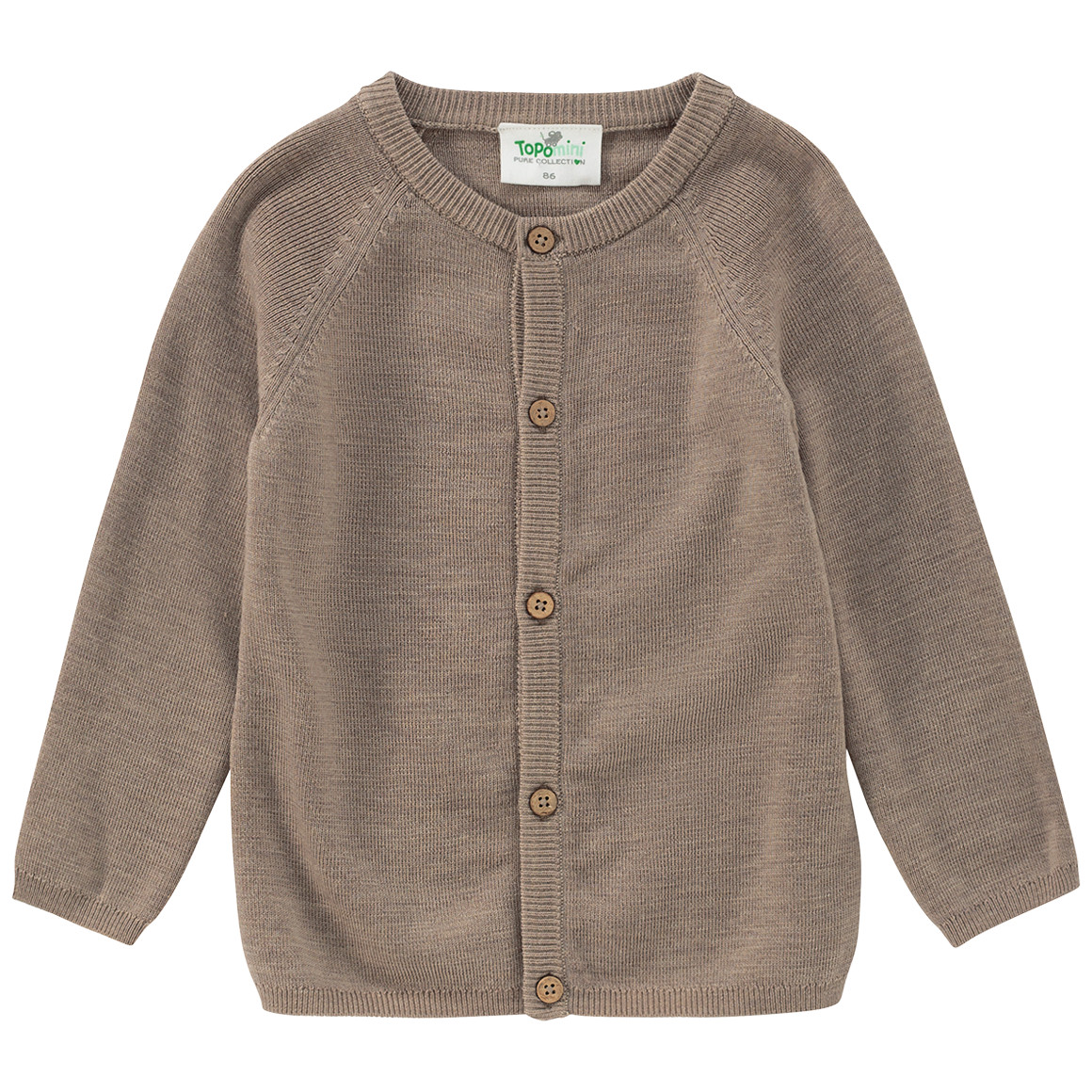 Baby Woll-Strickjacke unifarben von Topomini