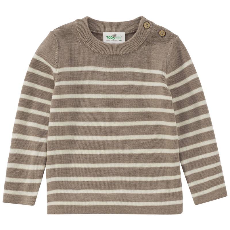 Baby Woll-Strickpullover mit Streifen von Topomini