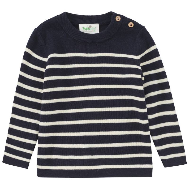 Baby Woll-Strickpullover mit Streifen von Topomini