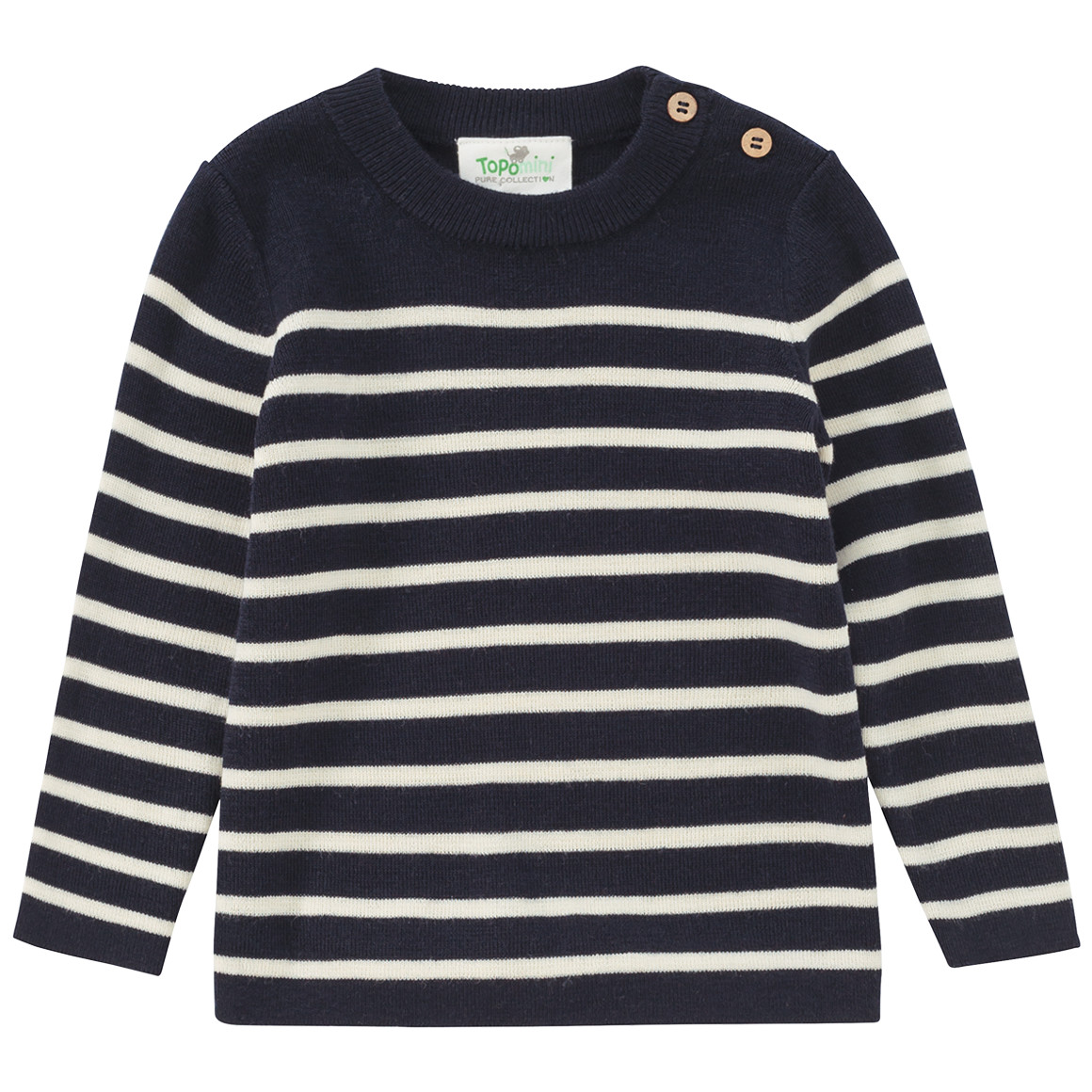 Baby Woll-Strickpullover mit Streifen von Topomini