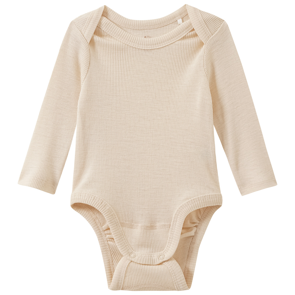 Baby Wolle-Seide-Body mit Ripp-Struktur von Topomini