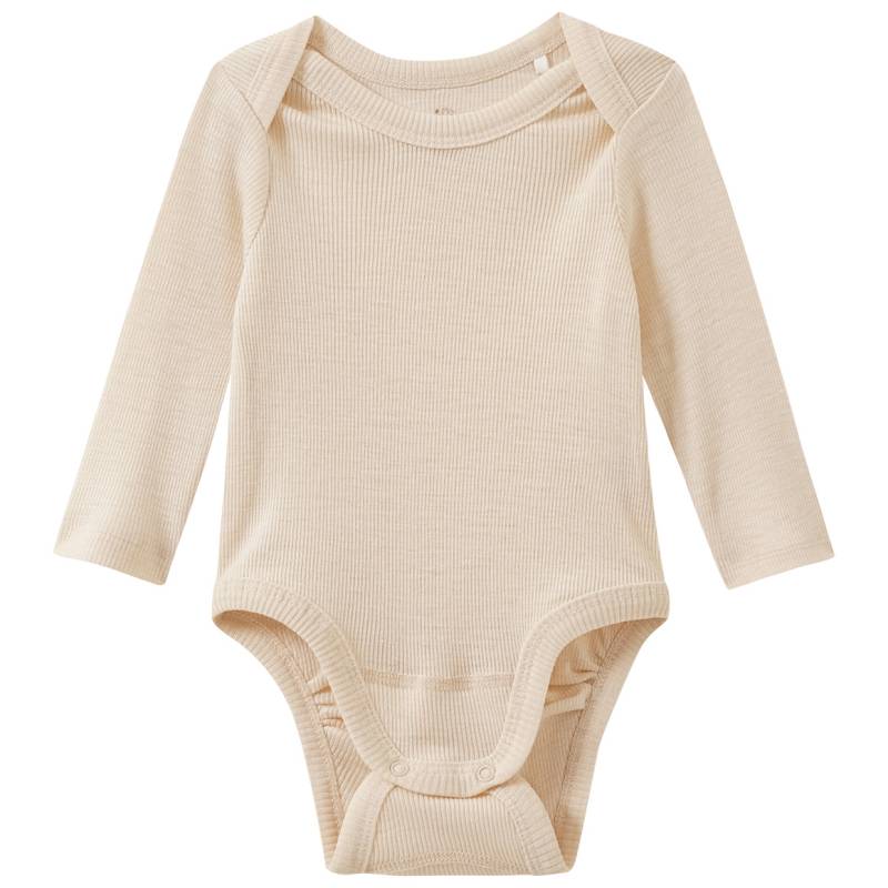 Baby Wolle-Seide-Body mit Ripp-Struktur Baby Wolle-Seide-Body mit Ripp-Struktur von Topomini