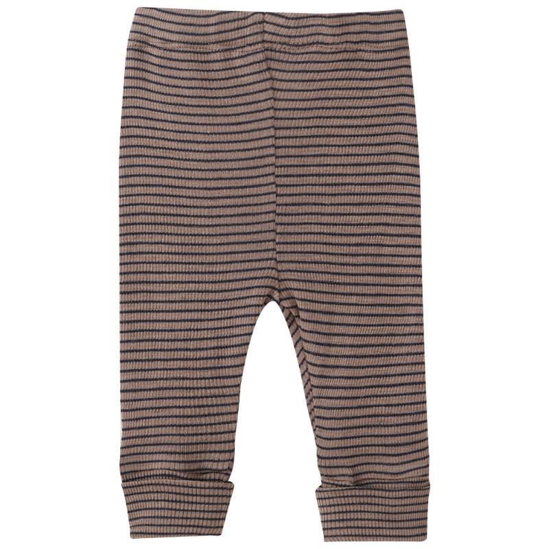 Baby Wolle-Seide-Leggings mit Ripp-Struktur von Topomini