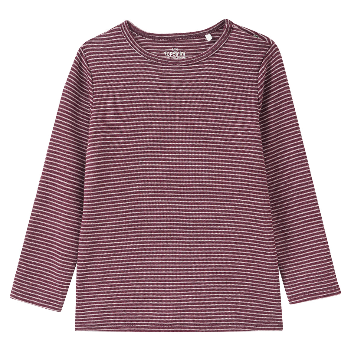 Baby Wolle-Seide-Shirt mit Streifen von Topomini