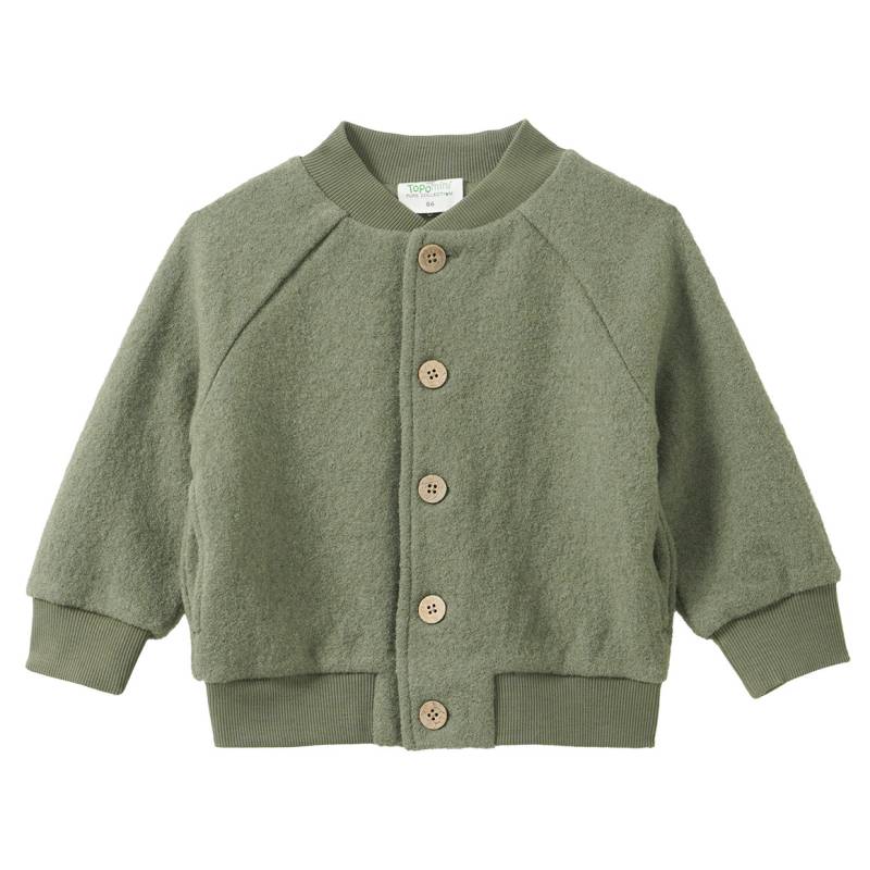 Baby Wollwalk-Blousonjacke mit Rippbündchen Baby Wollwalk-Blousonjacke mit Rippbündchen von Topomini
