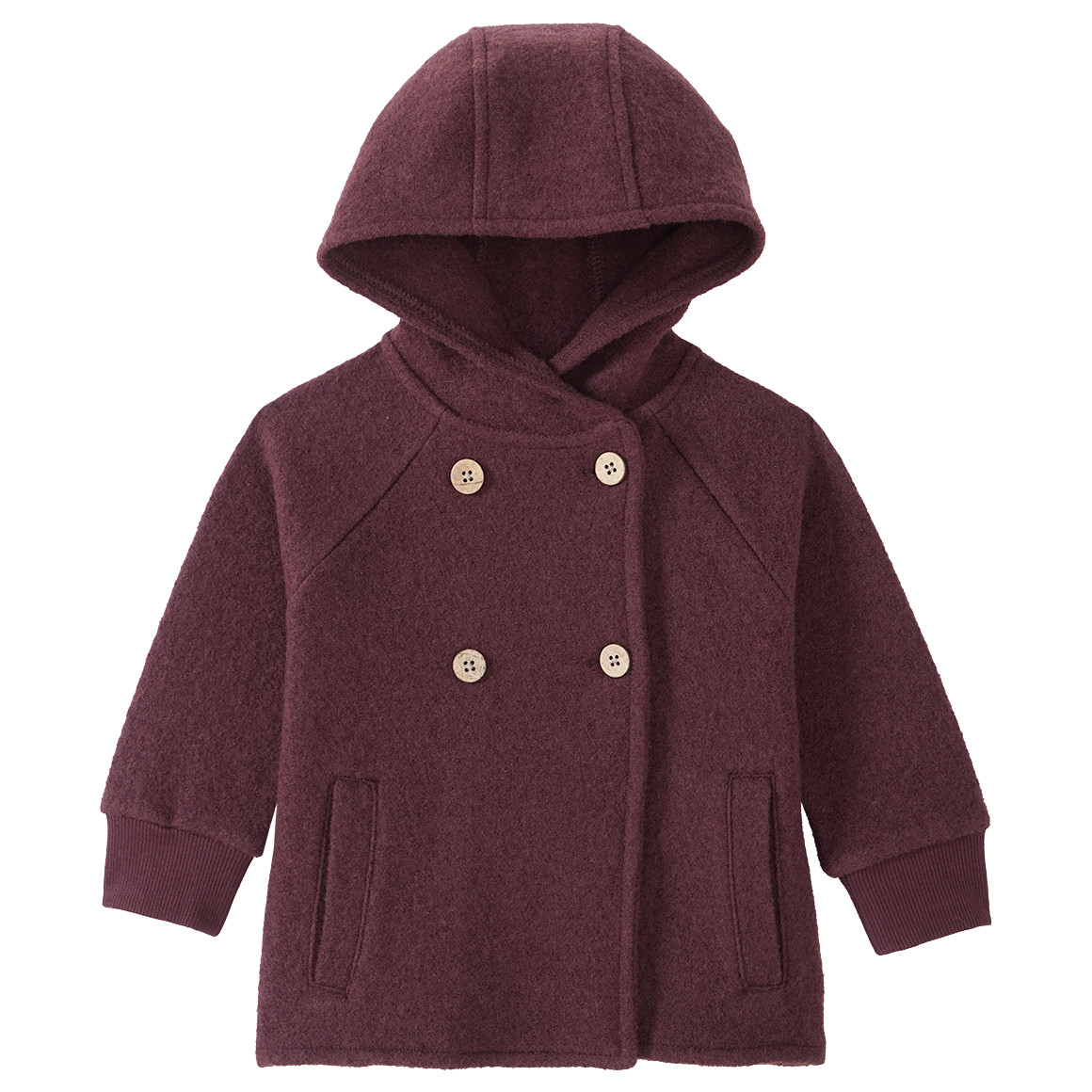 Baby Wollwalk-Jacke mit Kapuze von Topomini