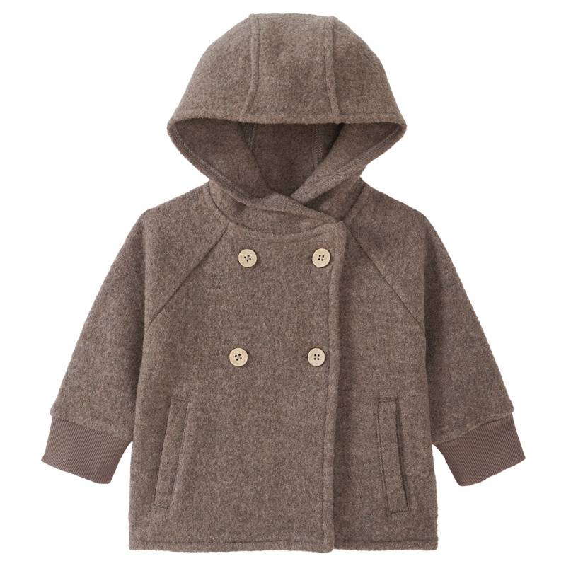 Baby Wollwalk-Jacke mit Kapuze von Topomini