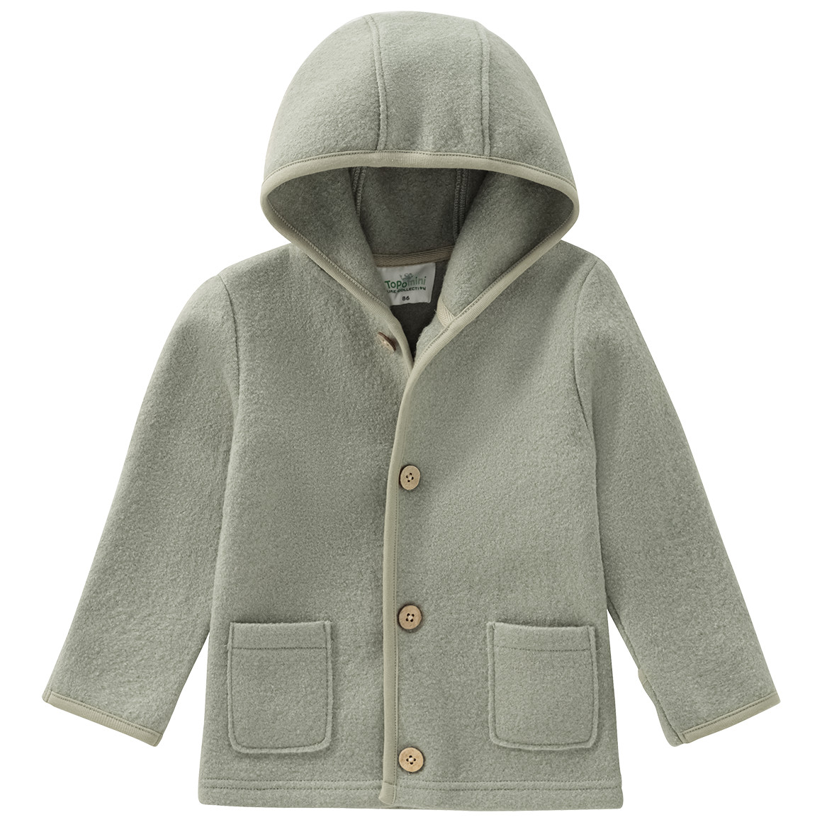 Baby Wollwalk-Jacke mit Umschlagbündchen Baby Wollwalk-Jacke mit Umschlagbündchen von Topomini