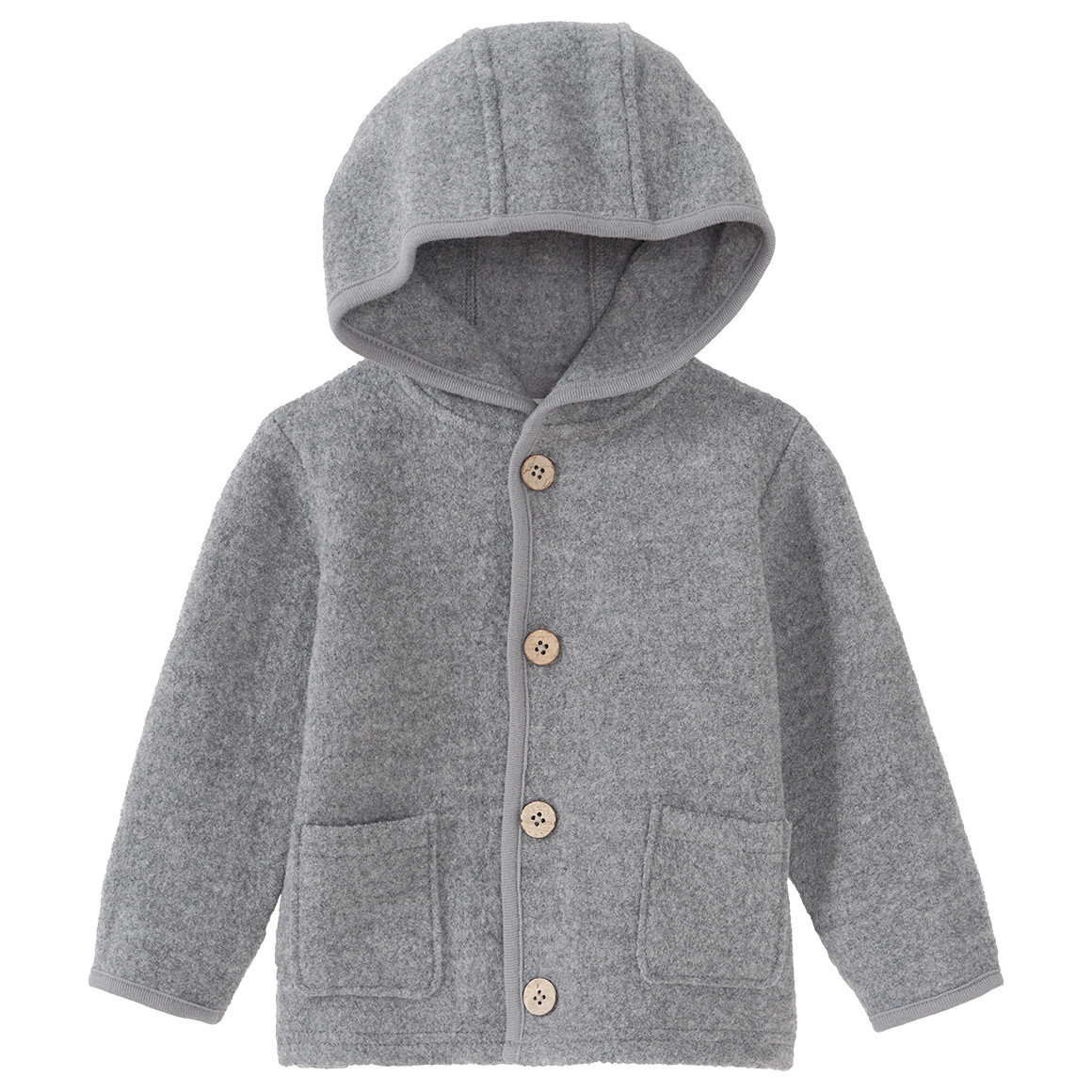 Baby Wollwalk-Jacke mit Umschlagbündchen von Topomini