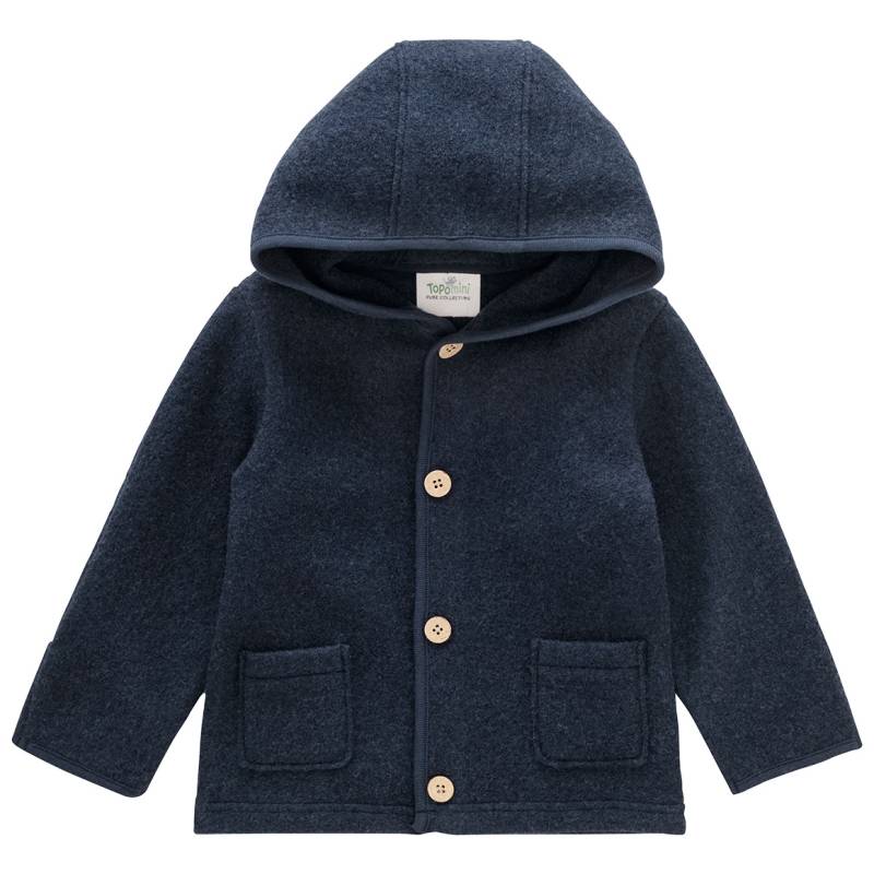 Baby Wollwalk-Jacke mit Umschlagbündchen von Topomini