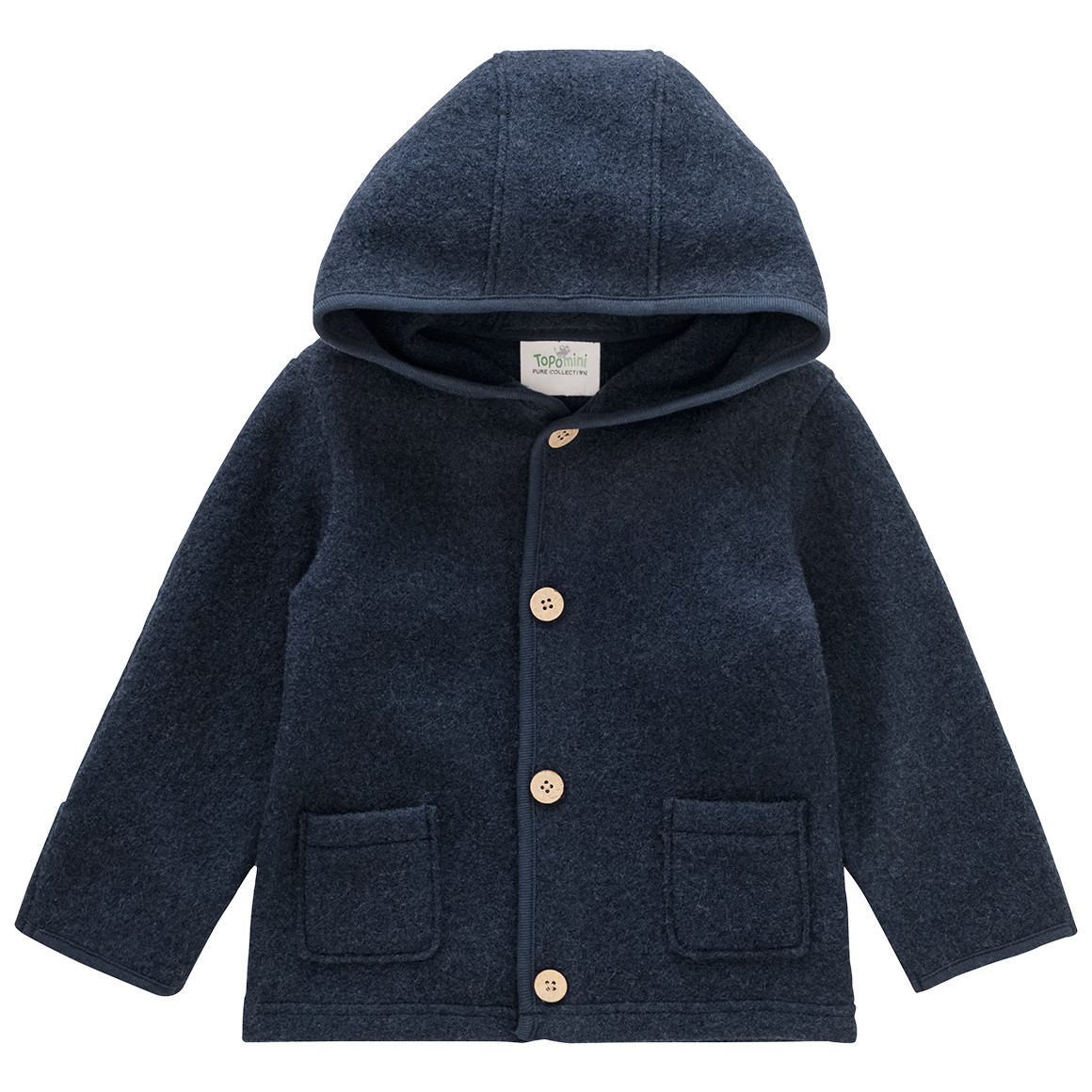 Baby Wollwalk-Jacke mit Umschlagbündchen von Topomini