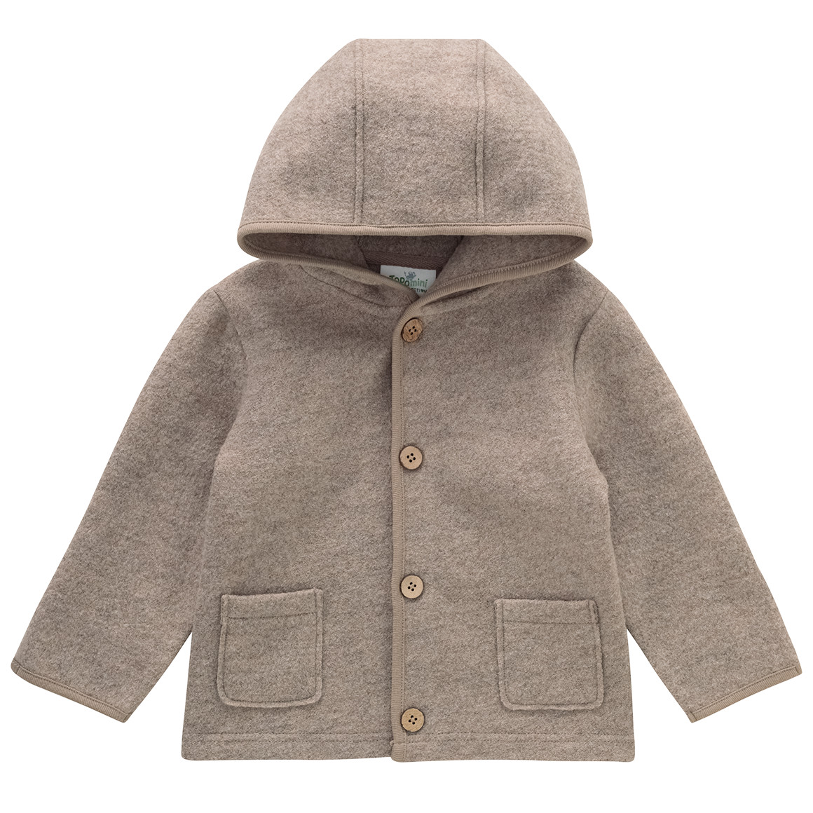 Baby Wollwalk-Jacke mit Umschlagbündchen von Topomini