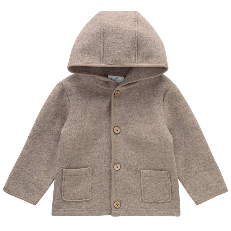 Baby Wollwalk-Jacke mit Umschlagbündchen von Topomini