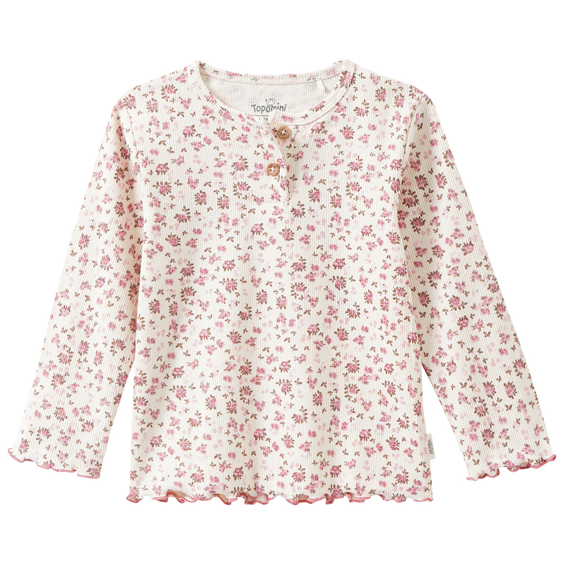 Baby Langarmshirt mit Allover-Print von Topomini