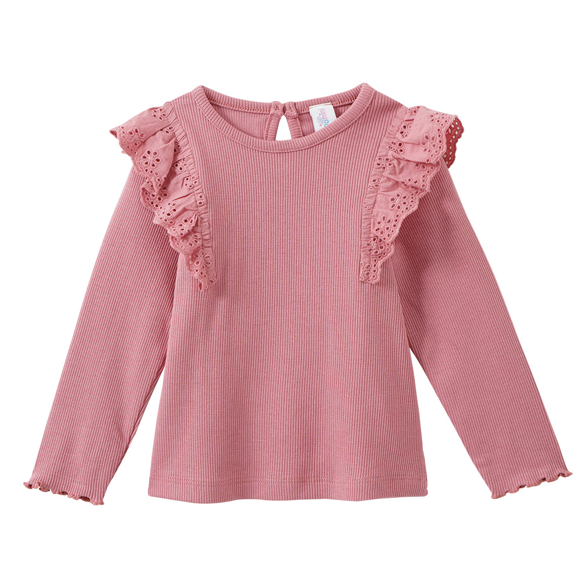 Mädchen Langarmshirt mit Häkelspitze Mädchen Langarmshirt mit Häkelspitze von Topomini