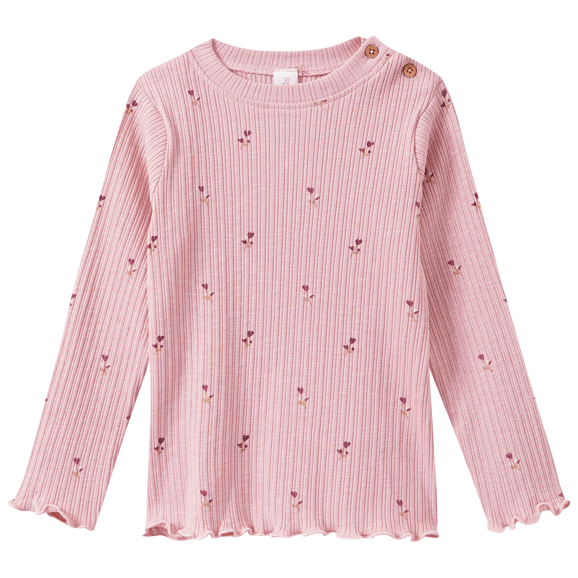Mädchen Langarmshirt mit Rippstruktur Mädchen Langarmshirt mit Rippstruktur von Topomini