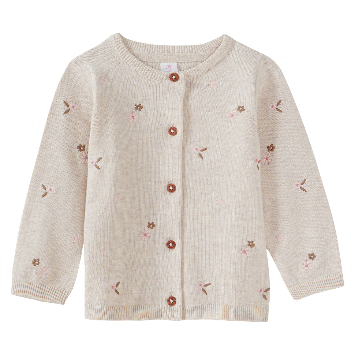 Mädchen Strickjacke mit Blumen-Stickereien von Topomini