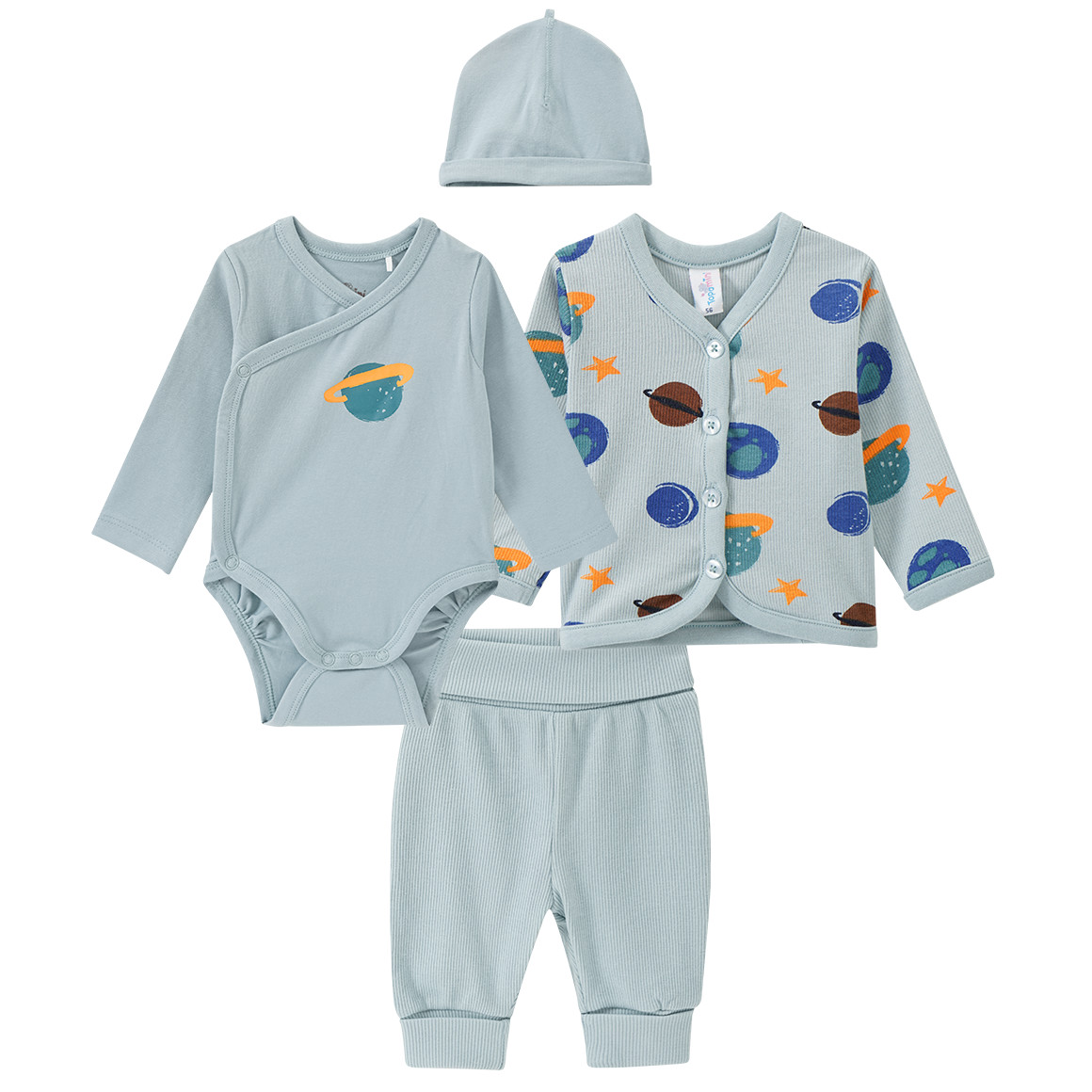 Newborn Jacke, Hose, Body und Mütze im Set Newborn Jacke, Hose, Body und Mütze im Set von Topomini