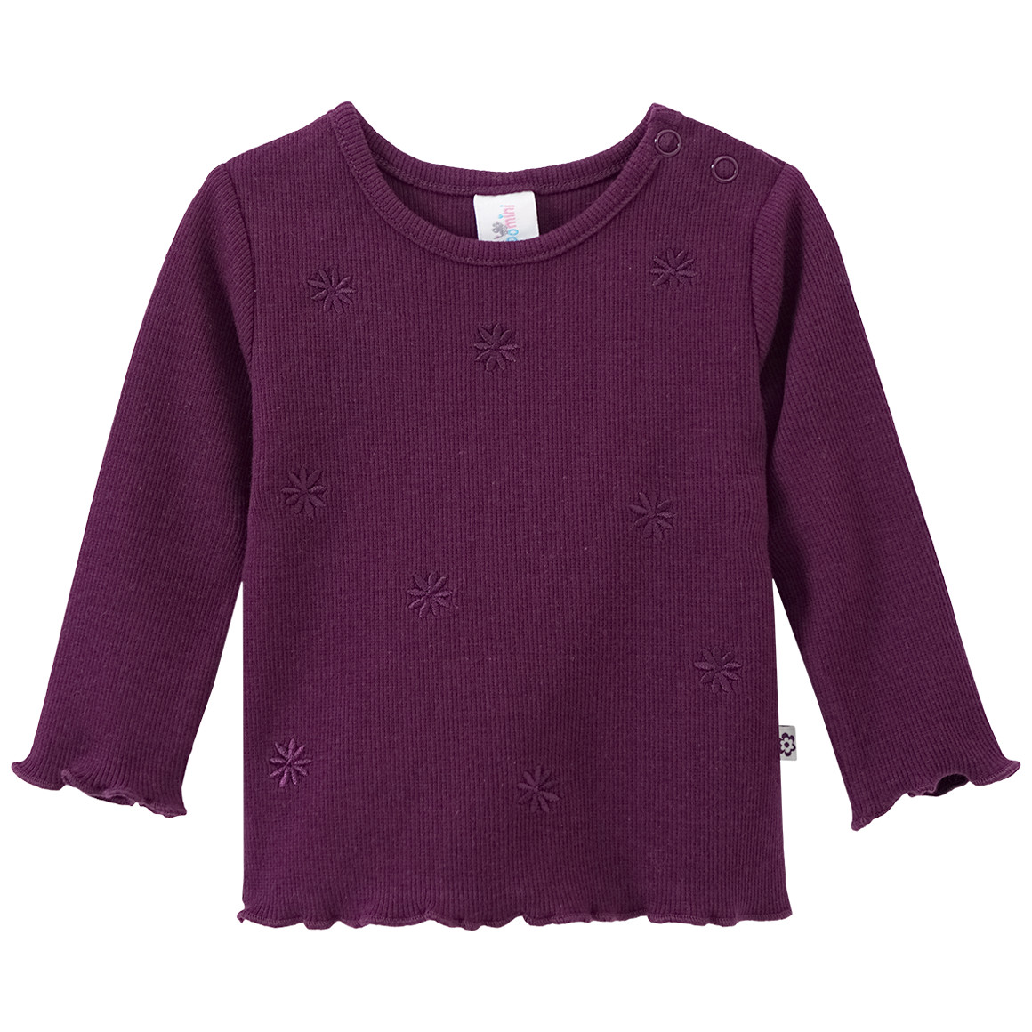 Newborn Langarmshirt mit Blumen-Stickerei von Topomini