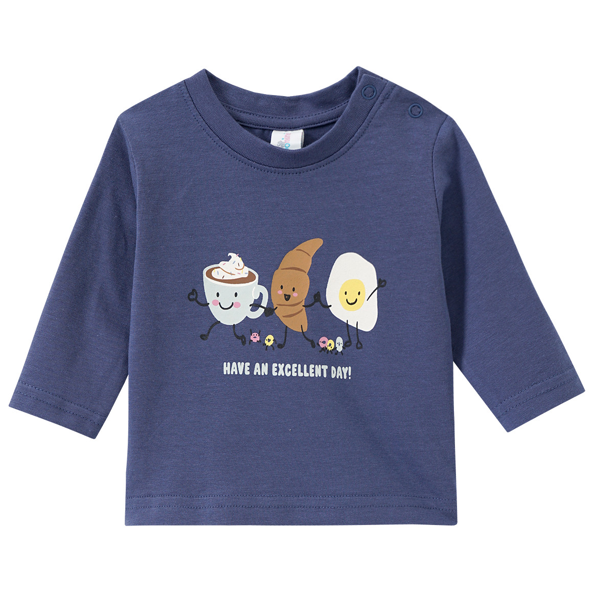 Newborn Langarmshirt mit Frühstücks-Print Newborn Langarmshirt mit Frühstücks-Print von Topomini