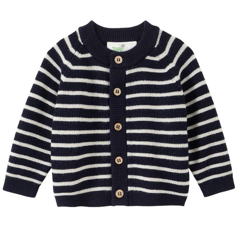 Newborn Merino-Strickjacke mit Streifen von Topomini