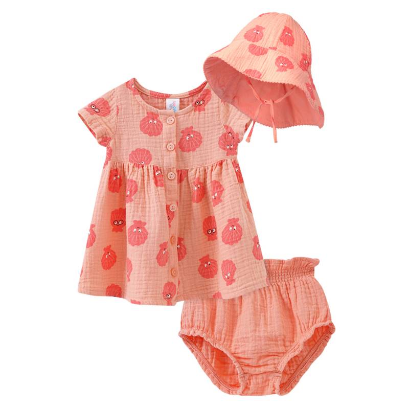 Newborn Musselin-Set Kleid, Shorts und Hut Newborn Musselin-Set Kleid, Shorts und Hut von Topomini