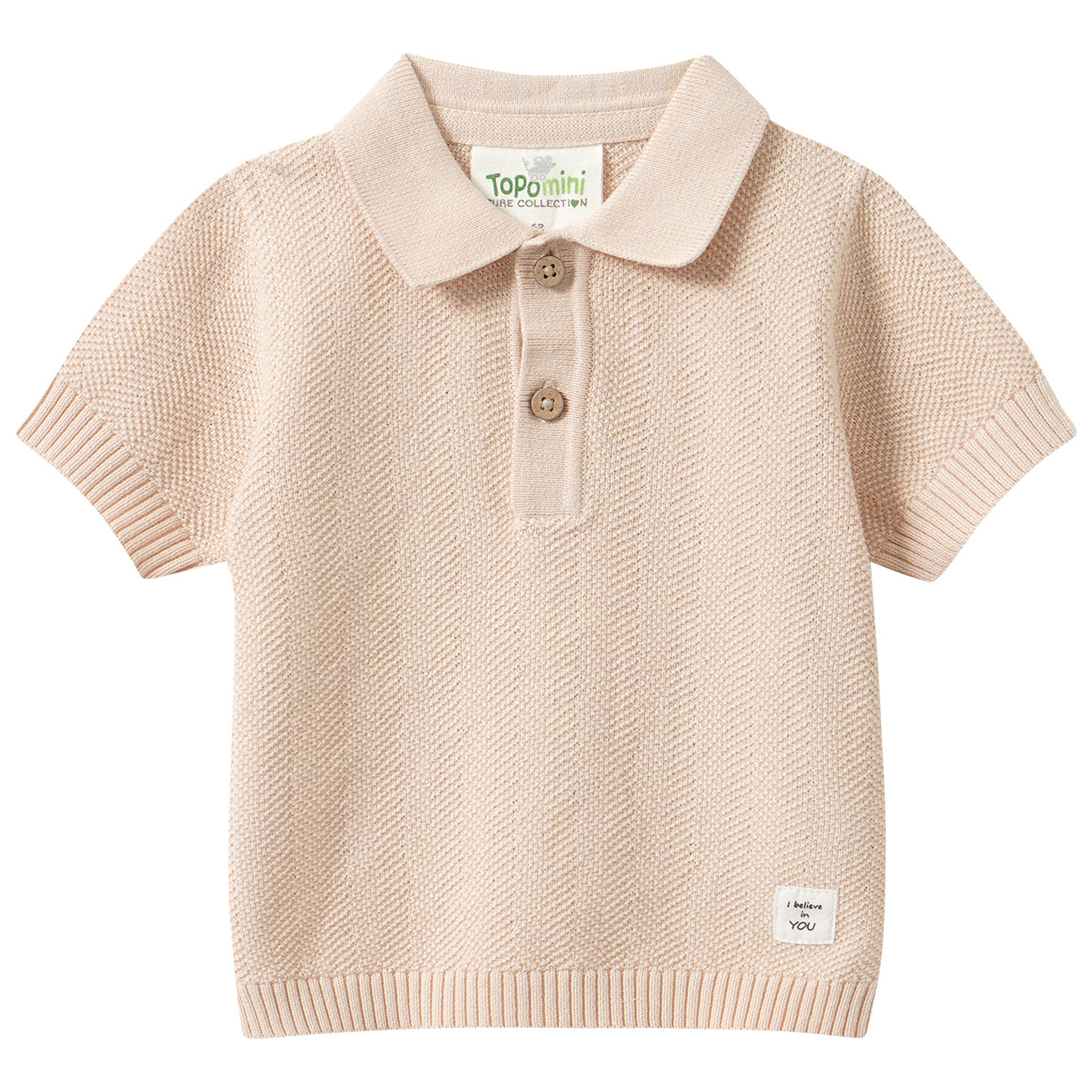 Newborn Poloshirt mit Strickstruktur Newborn Poloshirt mit Strickstruktur von Topomini
